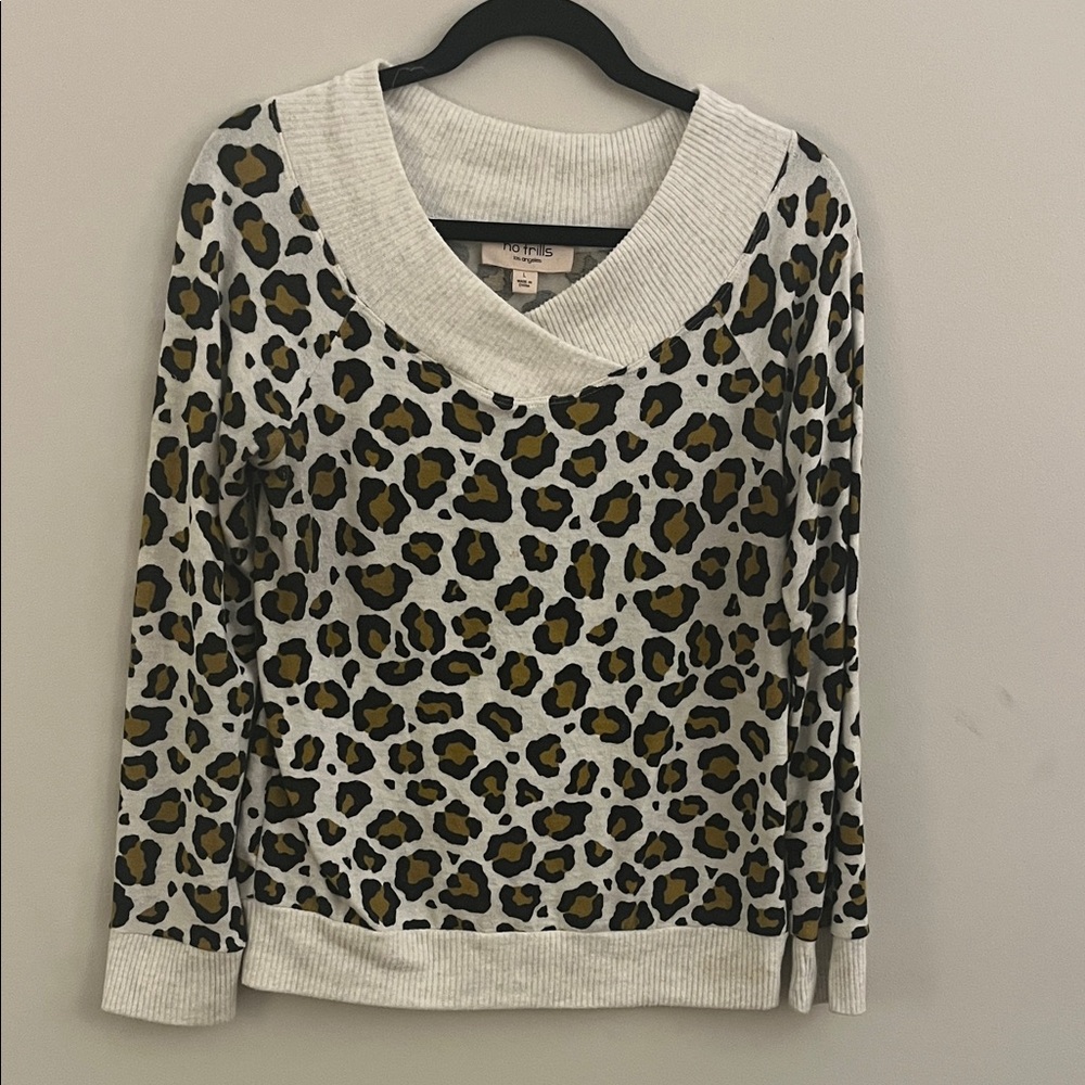 Leopard Print V-Neck Sweater